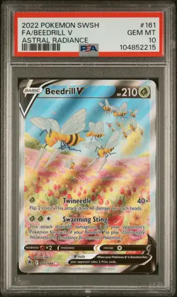 2022 POKEMON SWORD & SHIELD ASTRAL RADIANCE #161 FULL ART/BEEDRILL V PSA 10 - Image 1