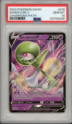 2020 Pokemon SWSH Champion's Path Gardevoir V #016 PSA 10 - Image 1