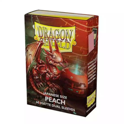 Japanese Dual Matte Peach 60 ct Dragon Shield Sleeves Japanese Size YuGiOh NEW 5706569150532 - Image 1