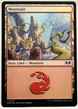 MTG - Mountain 0273 (Foil) - Wilds of Eldraine NM/M Condition - Image 1