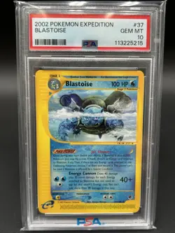 Pokemon TCG 2002 Blastoise Expedition Non Holo #37/165 Gem Mint PSA 10 - Image 1