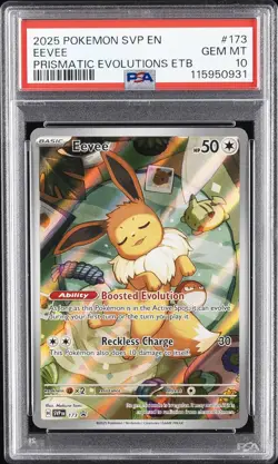 2025 POKEMON SVP EN-SV BLACK STAR PROMO #173 EEVEE PSA 10 - Image 1