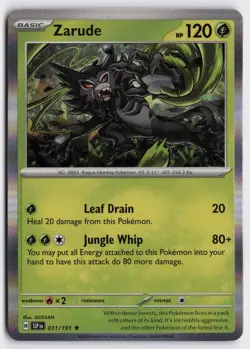 Pokemon Zarude 011/191 Holo Rare SV08: Surging Sparks NM - Image 1