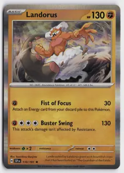 Pokemon Landorus 110/191 Holo Rare SV08: Surging Sparks NM - Image 1