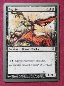 Magic The Gathering UNHINGED BAD ASS black card MTG - Image 1