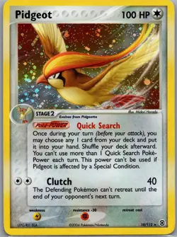 Pidgeot 10/112 Holo FireRed & LeafGreen - Pokemon Card - NM - Image 1