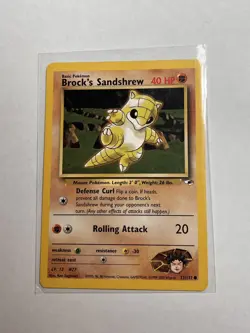 Brock's Sandshrew 71/132 Gym Heroes WotC Vintage Pokemon Card NM - Image 1