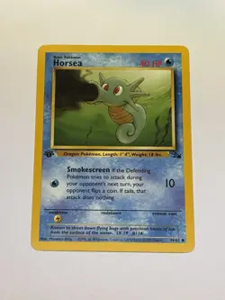 Vintage Pokemon Card TCG Horsea 49/62 Fossil Regular 1st Edition Common NM - Image 1