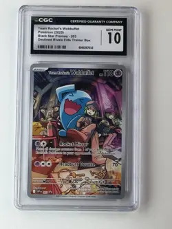 Team Rocket's Wobbuffet 203 Sv: Scarlet & Violet Promo Cards Holo CGC 10 - Image 1