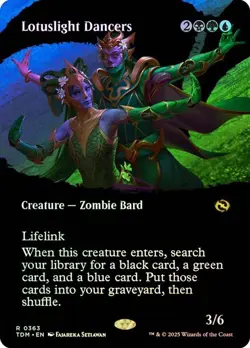 Foil Lotuslight Dancers (Borderless) [Tarkir: Dragonstorm] MTG - Image 1