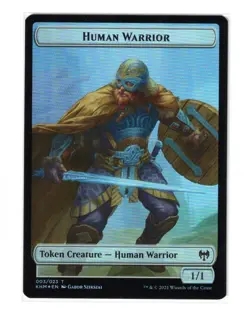 MTG - NM FOIL - Kaya the Inexorable Emblem 20 / Human Warrior 3 - Kaldheim - Image 2