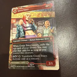 Gwen Stacy (0202) Borderless MTG Marvel's Spider-Man Regular Ghost-Spider NM - Image 1