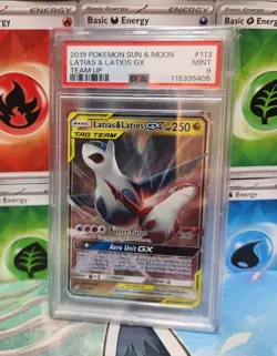 2019 Pokemon Sun & Moon Team Up Latias & Latios GX #113 Team Up PSA 9 - Image 1