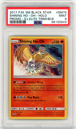 PSA 9 Mint 2017 Pokemon Shining Legends Ho-Oh SM70 Elite Trainer Promo - Image 1