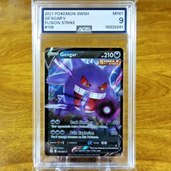 Pokemon SWSH Fusion Strike Gengar V 156/264 AGS Mint 9 Full Holo Rare 2021 - Image 1