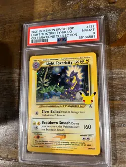 POKEMON 2021 Celebrations Classic Coll LIGHT TOXTRICITY Holo #137 PSA 8 rare - Image 1