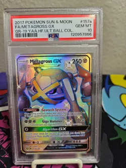 Metagross GX PSA 10 - Full Art - Pokemon Hidden Fates PROMO #157 - Image 1