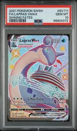 2021 Pokemon Lapras VMax SV111/SV122 Shining Fates Full Art PSA 10 - Image 1