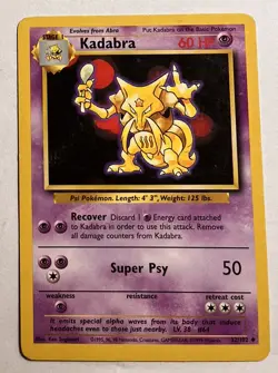 Kadabra Pokemon Base Set 32/102 Uncommon Unlimited WotC 1999 Near Mint NM - Image 1