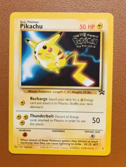 Pikachu Pokemon Basic Figure 1999 LP 4 Kids WB Movie, Promo Black Star WOTC - Image 1