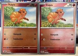(Set Of 2) Pokemon Mega Evolution TCG Reverse Holo Foil Card - Vulpix (019/132) - Image 1