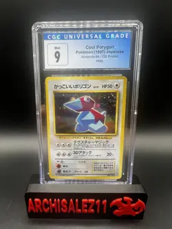 COOL PORYGON Pokemon Japanese 1997 Nintendo 64 CD Promo Holo Card CGC 9 Mint - Image 1