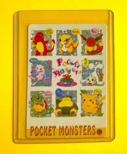 PIKACHU MEW SNORLAX Pocket Monsters Vending Machine Prism Sticker Pokemon NM - Image 1