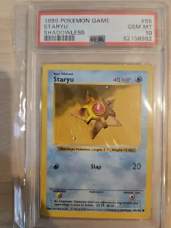 PSA 10 Pokemon TCG Staryu Shadowless Base Set 65/102 - Image 1