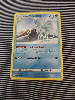 Pokemon TCG Alolan Ninetales 28/147 Rare SM Burning Shadows LP - Image 1