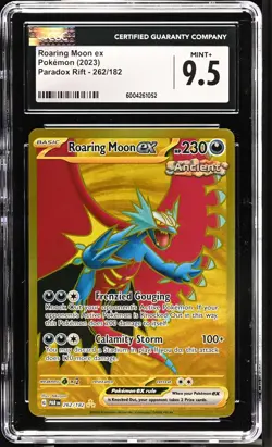 2023 POKEMON PARADOX RIFT HYPER RARE - HOLO #262/182 ROARING MOON EX CGC 9.5 - Image 1