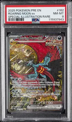 2025 POKEMON PRE EN-PRISMATIC EVOLUTIONS #162 ROARING MOON EX PSA 8 - Image 1