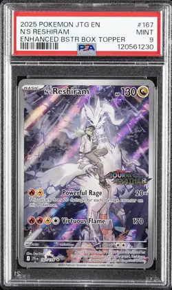 2025 POKEMON JTG EN-JOURNEY TOGETHER #167 N'S RESHIRAM PSA 9 - Image 1