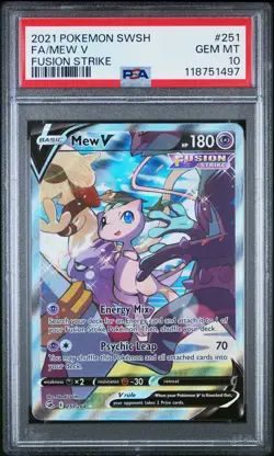 2021 POKEMON SWORD & SHIELD FUSION STRIKE #251 FULL ART/MEW V PSA 10 - Image 1