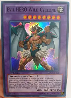 Evil HERO Wild Cyclone LCGX-EN070 Super Rare 1st Edition NM Yugioh TCG - Image 1
