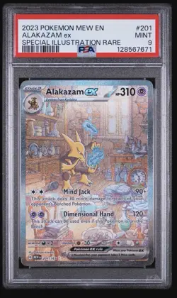 Pokemon TCG Alakazam EX 151 Holo Card Scarlet & Violet 201/165 PSA 9 - Image 1