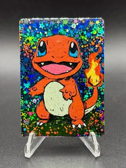 PokeDoodly Charmander - 1st Edition - Full Art Holo Rare Card - Fan Art - Image 1