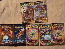 Pokemon Trading Card Game Booster Pack Lot Shining Fates & More - Image 1