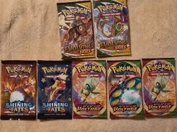 Pokemon Trading Card Game Booster Pack Lot Shining Fates & More - Image 5