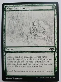 MTG Magic The Gathering Card Abundant Harvest Sorcery Green Modern Horizons Two - Image 1