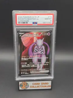 2025 POKEMON JPN SV10-GLORY OF TEAM ROCKET #114 TEAM ROCKET'S MEWTWO EX PSA 10 - Image 1