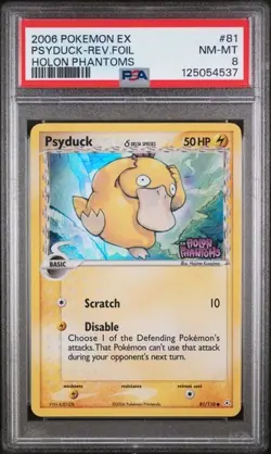 PSA 8 2006 POKEMON EX HOLON PHANTOMS #81 PSYDUCK-REV.FOIL - Image 1