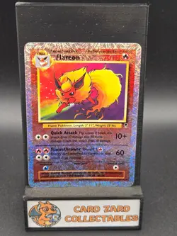 2002 POKEMON LEGENDARY COLLECTION #10 FLAREON-REVERSE FOIL NM - Image 1