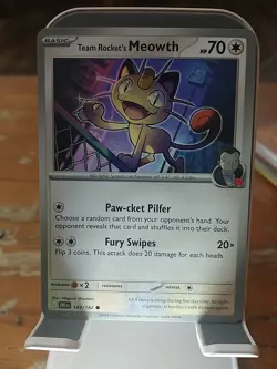 Team Rocket's Meowth (Cosmos Holo) 149/182 - Destined Rivals - Pokemon TCG - NM - Image 1