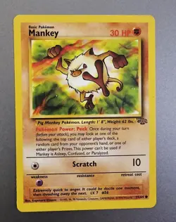 Pokemon Mankey 55/64 Common Jungle NM - Image 1