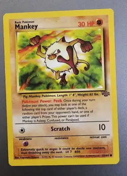 Pokemon Mankey 55/64 Common Jungle NM - Image 3