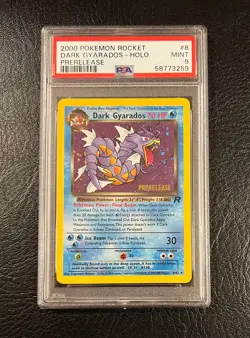 2000 Pokemon Rocket #8 Promo - Dark Gyarados - Holo - MINT - Prerelease - PSA 9! - Image 1