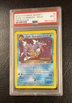 2000 Pokemon Rocket #8 Promo - Dark Gyarados - Holo - MINT - Prerelease - PSA 9! - Image 2