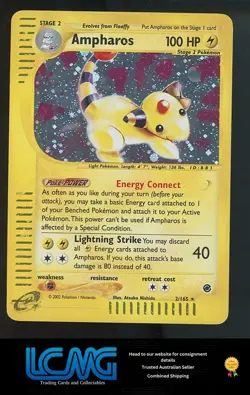 Pokemon TCG Card HOLO - Expedition #002/165 Ampharos (2) B2R - Image 1