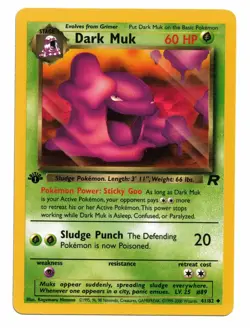 Pokemon Card: Dark Muk 1st Edition 41/82 Team Rocket Set Rare! NM - Image 1