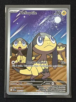 Pokemon TCG Mega Evolution Helioptile Illustration Rare Holo Card 143/132 - Image 1